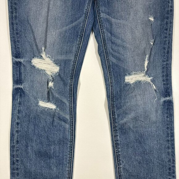 Hidden Jeans Womens Size 27 Mid Rise Straight Leg Distressed Medium Blue Denim - Picture 3 of 6